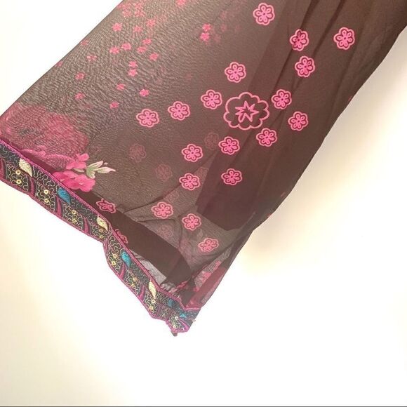 ORNATE FLOWY ASIAN SEQUIN EMBROIDERED DRESS - Picture 6 of 7